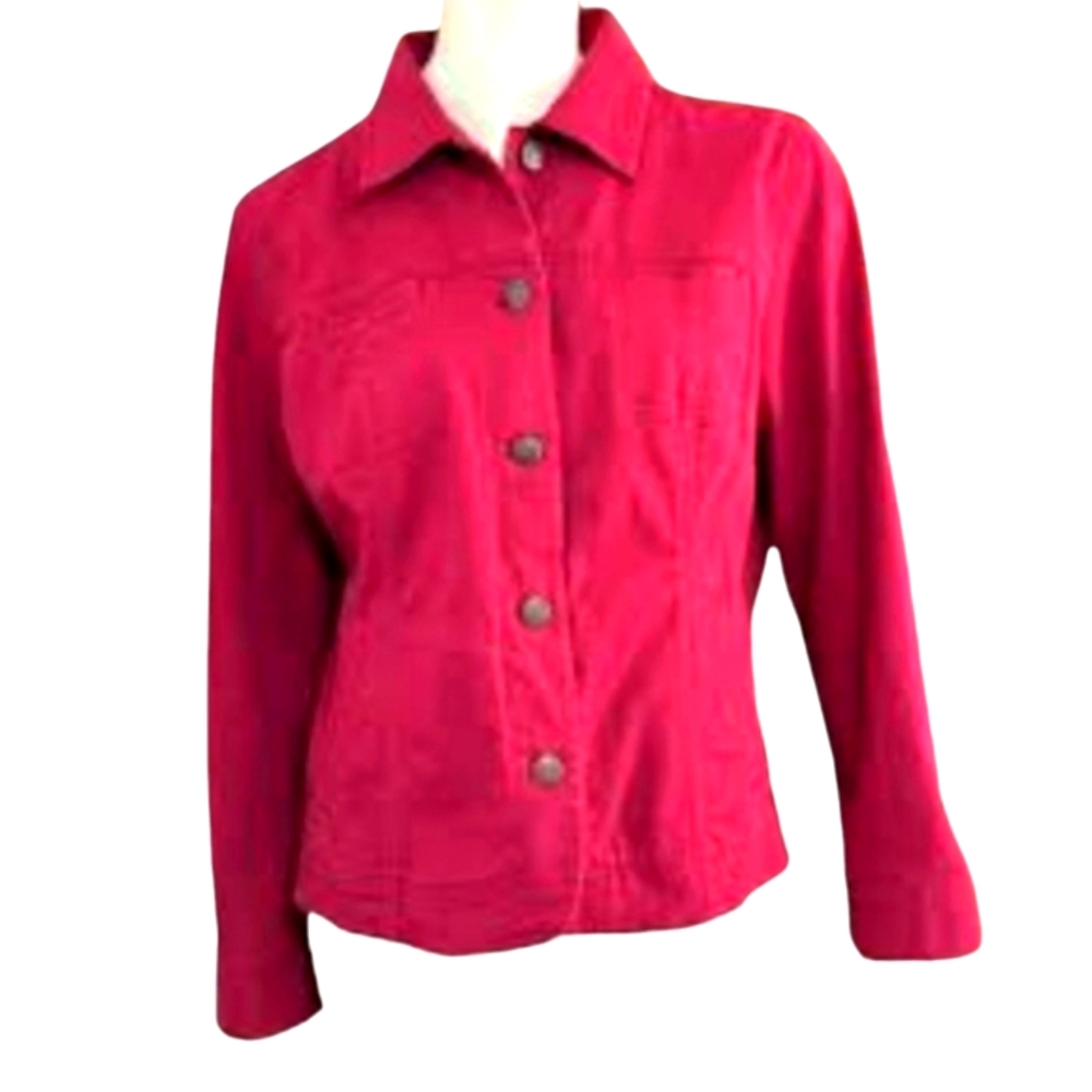 Red Denim Jean Jacket - Picture 2 of 8
